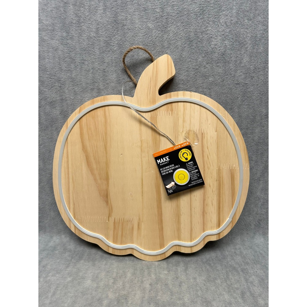 DIY Make Market LED Wood Decor Pumpkin Natural Light Up Fall Halloween Sign